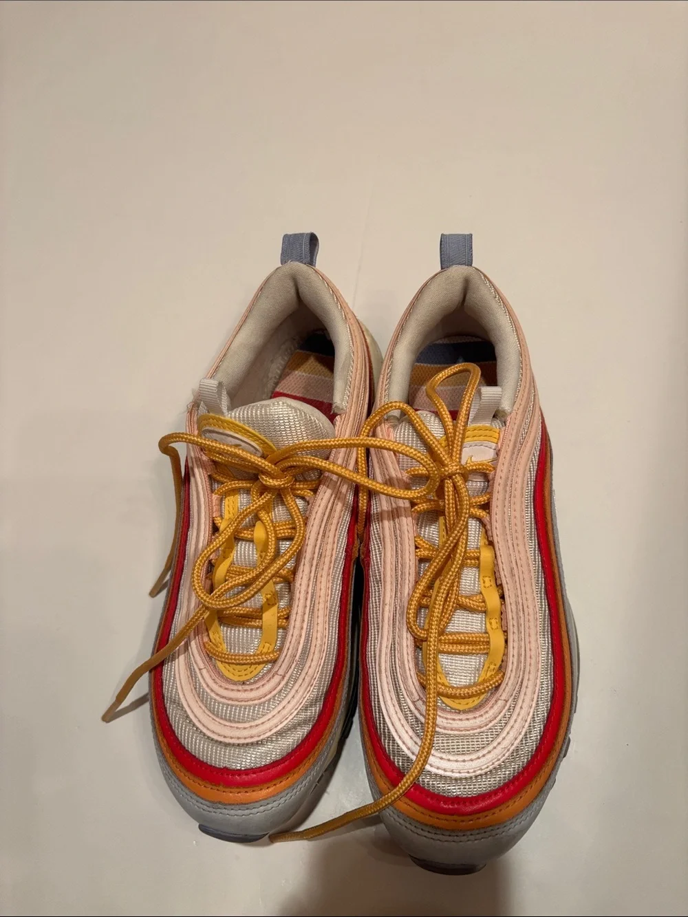 Nike Air Max 97 Sneakers Thistle football Pink, Red, Orange, Yellow, Blue, 7